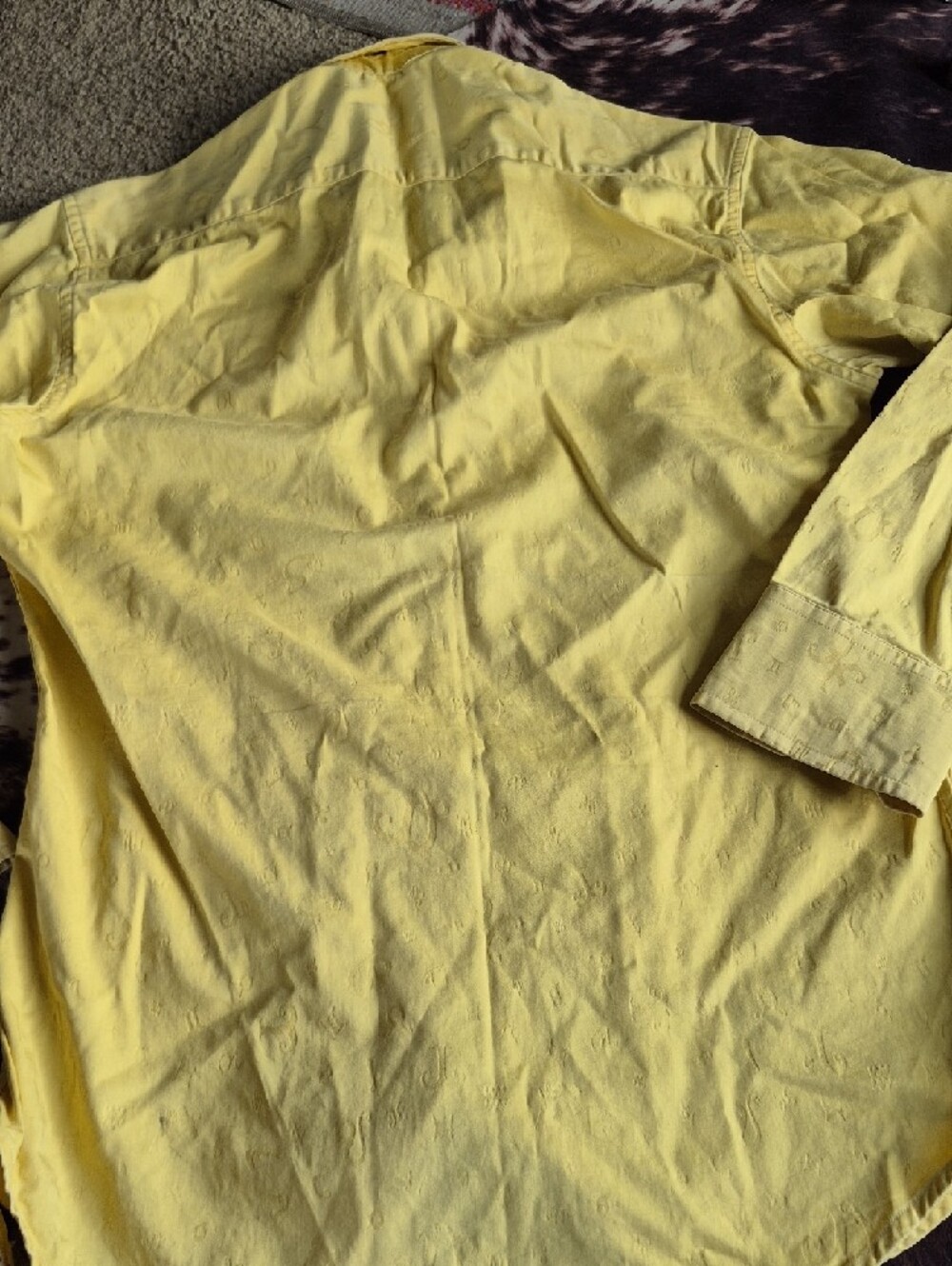 Dior Yellow Button-Down Shirt Jacket with Brown Shoulder Stripes AS is - Picture 6 of 6